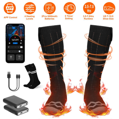 Heated Socks – 5000mAh Rechargeable Battery (App-Controlled)