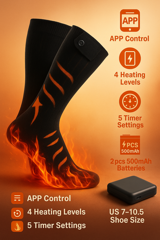 Heated Socks – 5000mAh Rechargeable Battery (App-Controlled)