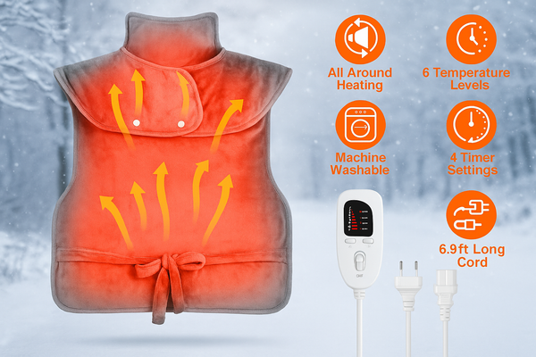 Neck & Shoulder Heating Wrap – Extra Large 36×22in