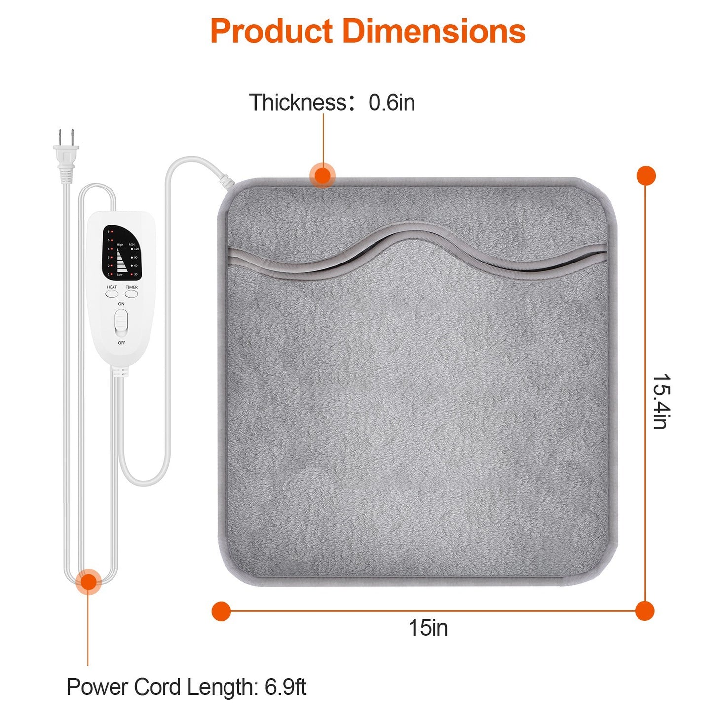 Electric Foot Warmer Pad – 6 Heat Levels, Ultra-Soft