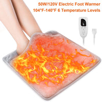 Electric Foot Warmer Pad – 6 Heat Levels, Ultra-Soft